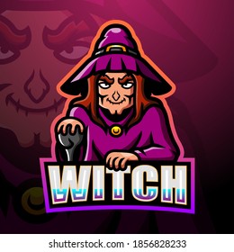 Witch mascot esport logo design