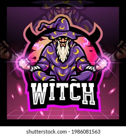 Witch mascot. esport logo design