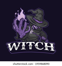 The witch mascot logo illustration