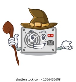 Witch mascot power supply sticks to pc
