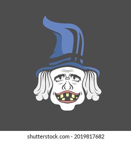 Witch Mask Logo Vector Design For Halloween