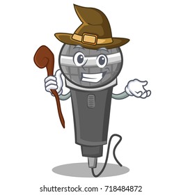 Witch microphone cartoon character design