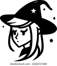 Witch | Minimalist and Simple Silhouette - Vector illustration