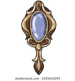 Witch mirror. Witchcraft and Magic. Vector.