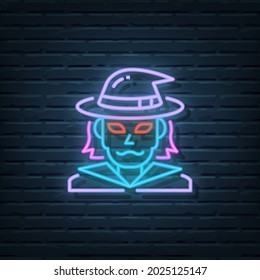 Witch Neon Sign Vector Elements