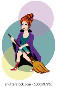 Witch on the broom