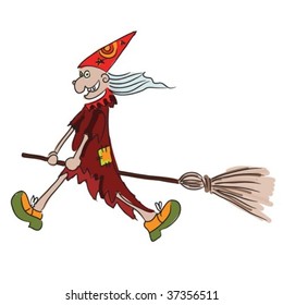 witch on broom