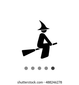 Witch on Broomstick Icon