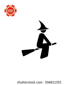 Witch on Broomstick Icon