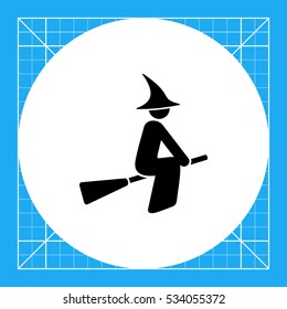 Witch on Broomstick Icon