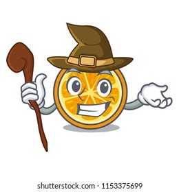 Witch orange mascot cartoon style