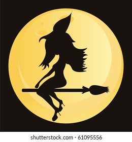 witch over moon
