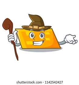 Witch parallelogram mascot cartoon style