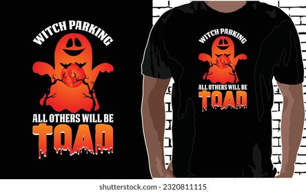 Estacionamiento de brujas solamente se tocarán todos los demás, diseño de camisetas de Halloween, citas sobre Halloween, camisa de Halloween, tipografía de Halloween diseño de camisetas