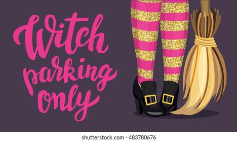 Witch parking only - Halloween greeting poster