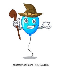 Witch Party balloon blue mascot the isolated