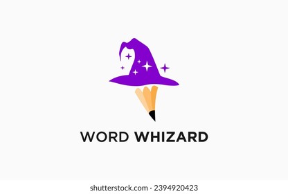 witch with pencil logo icon design Vector design template inspiration