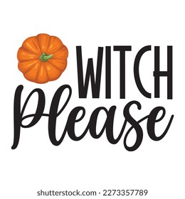 Witch please with Witch Hat, flying bat and Spider Halloween Vector