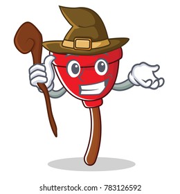 Witch plunger character cartoon style