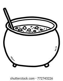 witch poison / cartoon vector and illustration, black and white, hand drawn, sketch style, isolated on white background.