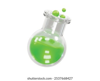 Hexe Gift Glas Flasche Vektor 3D Render. Halloween Hexe Gift Illustration