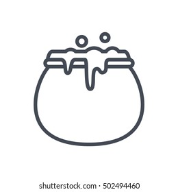 Witch Pot Halloween Oultined Icon