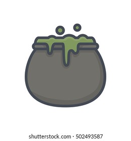 Witch pot Icon Halloween Colored