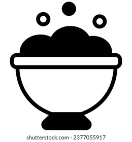 Witch pot icon with white background vector stock illustration