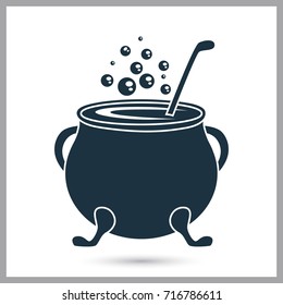 Witch pot simple stock vector icon