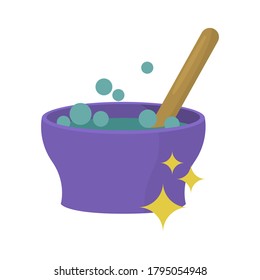 Witch potion flat icon. Colorful illustration of magic accessory. Vector.
