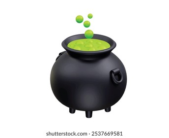 Witch Potion icon illustration. Witch poison icon vector 3d. Halloween Illustration