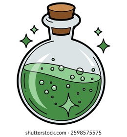 Witch potion isolated vector illustration on white background