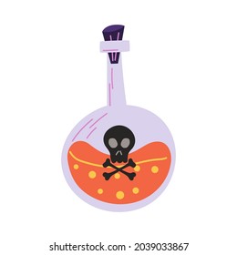 Witch potion with poison. Halloween vector illustration.