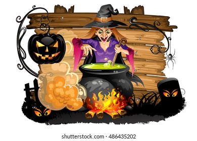 Witch preparing a potion
