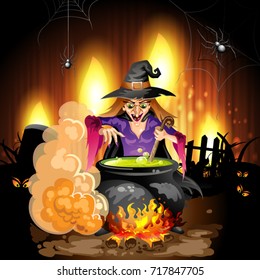 Witch preparing a potion
