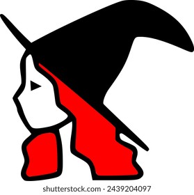 witch profile red hair hat