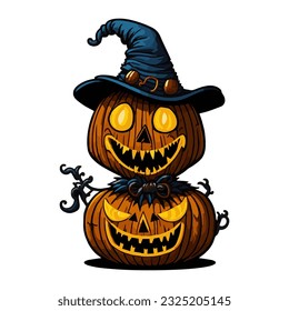 vector de diseño de ilustración de calabaza de brujas