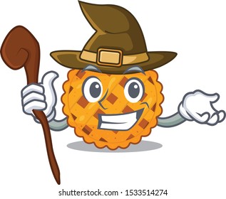 Witch pumpkin pie isolated in the mascot
