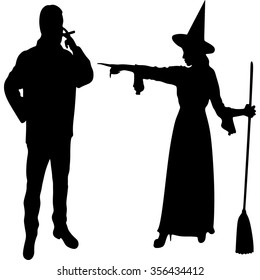 witch putting a spell on a man