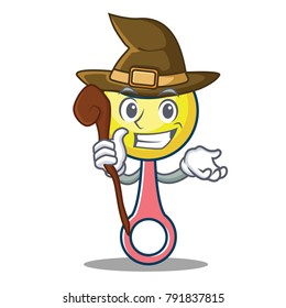 Witch rattle toy mascot cartoon