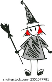 witch red hair vector halloween