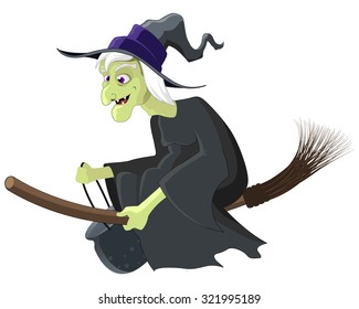 Witch Riding a Broom