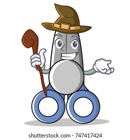 Witch scissor character cartoon style