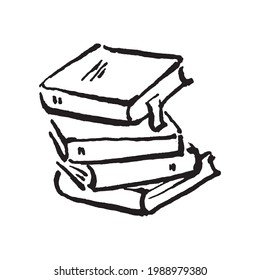 Witch secret magic knowledge books hand drawn illustration