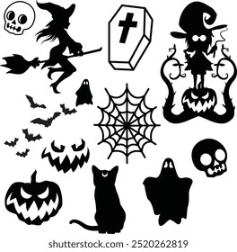 Witch Set Icon Bundle Illustration
