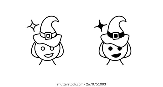 Witch set icon with white background vector stock illustration