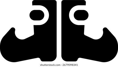 witch shoes line style icon design