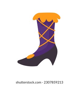 Witch shoes. magic shoes Little wizard's costume at a Halloween party