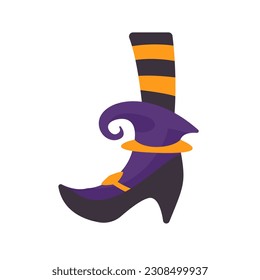 Witch shoes. magic shoes Little wizard's costume at a Halloween party
