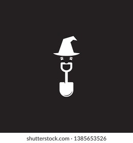 Witch Shovel Logo Icon Dark